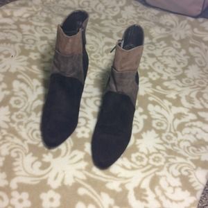 Brown high heel boots