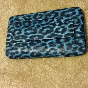 Electric Blue Cheetah Print Wallet