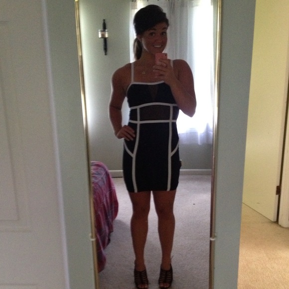 NWOT Black and white bodycon dress