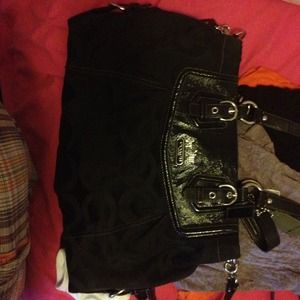 Black coach leather bag