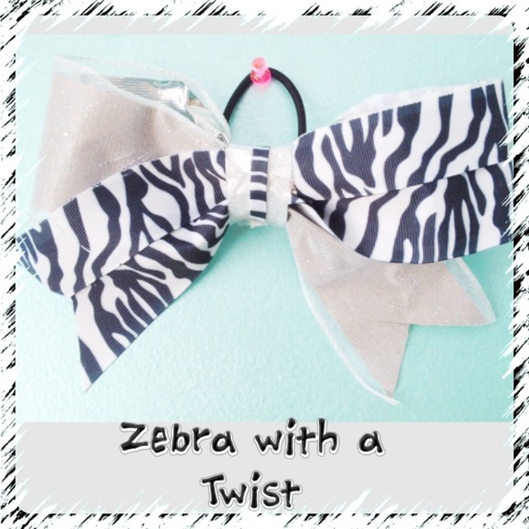 Zebra Glitter Cheer Bow