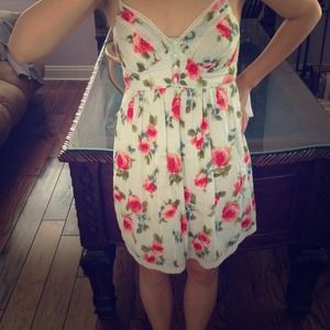 Flowery light blue summer dress