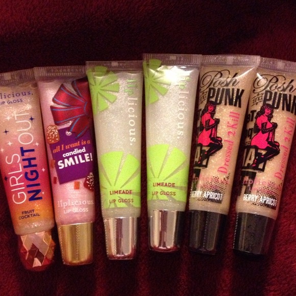 6 New Bath & Body Works shimmer lipgloss.