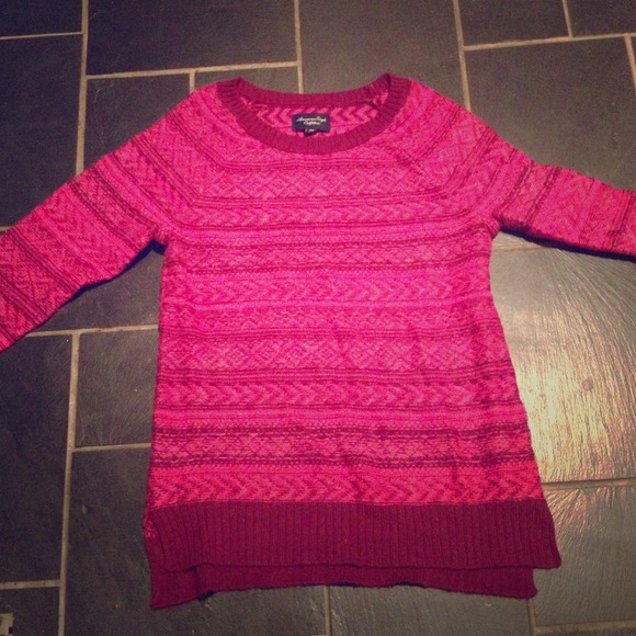 Pink american eagle tribal print sweater