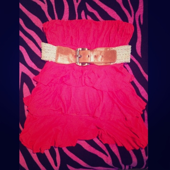 Orange halter top with belt