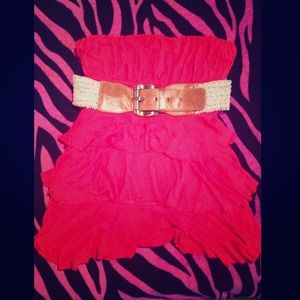 Orange halter top with belt