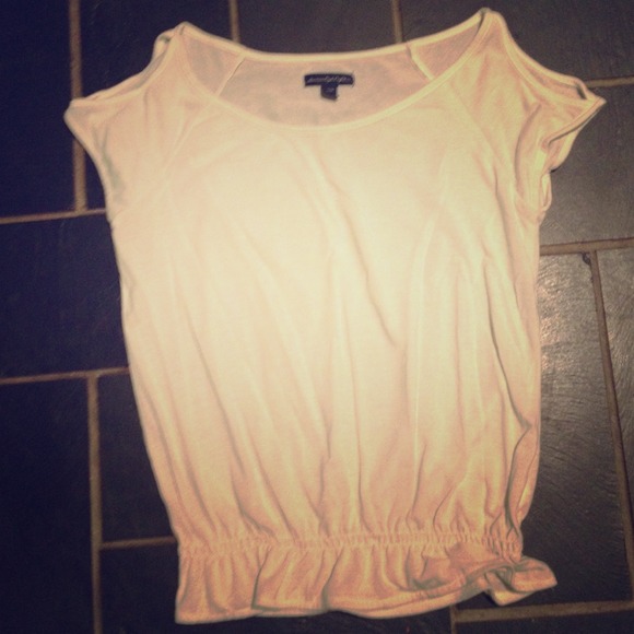 White cold- shoulder american eagle outfitters top