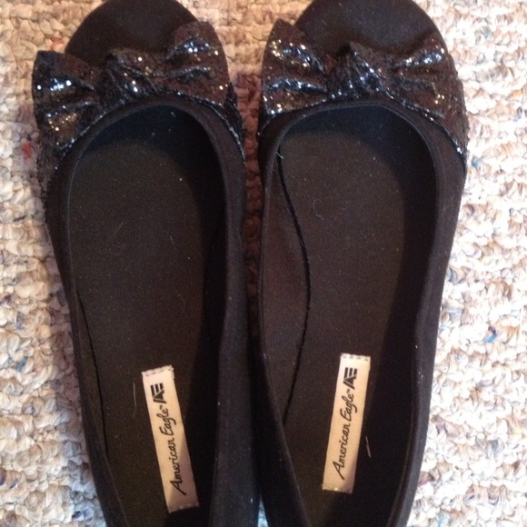 Black Flats (w/Sparkly Bow) 🎀