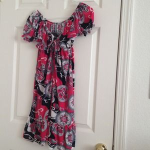 Pink/black/gray summer floral dress. Brand new.
