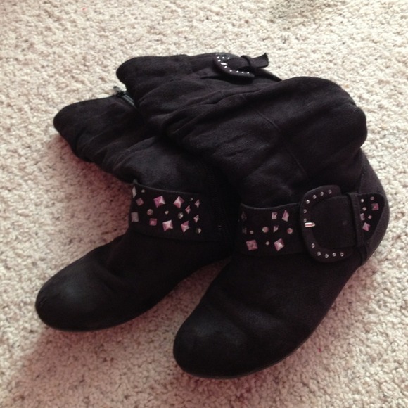 Size 2 girls black justice boots