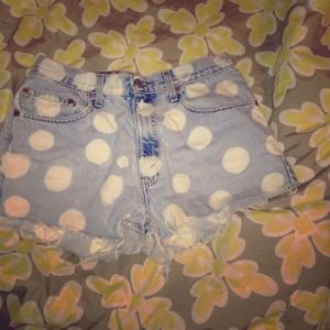 Polka dot high wasted shorts!