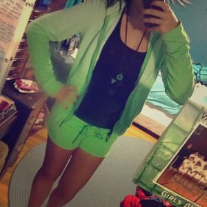 Green Ombré Aeropostale Short and Hoodie Set