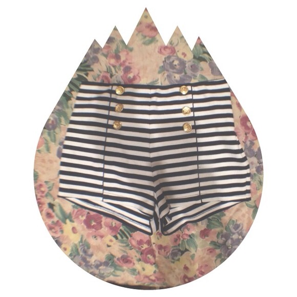high waisted sailor shorts