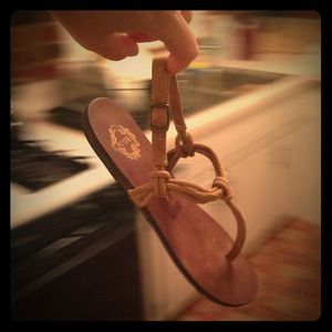 Adorable Tan Suede Ecoté Sandals