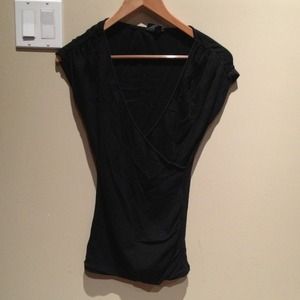 Black wrap short sleeve Michael Stars shirt
