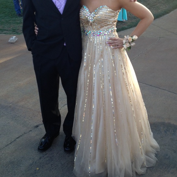 Jovani dress. Gold/blush color. Prom/pageant dress