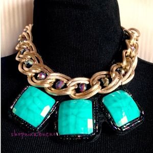 Turquoise Blue Bauble Statement Necklace
