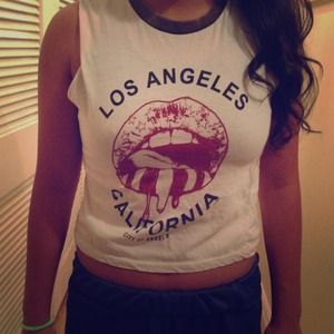 Brandy Melville Los Angeles California lips tank