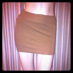 FOREVER 21 KNIT BODY SKIRT MINI SKIRT DARK KHAKI