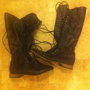 ✨TRADED✨ almost Knee high combat boots