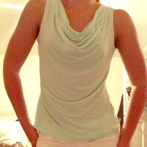Mint scoop neck top