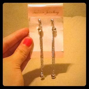 Silver disco earrings