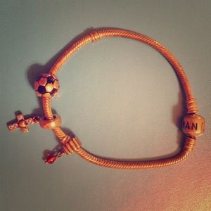 Pandora bracelet with 3 charms