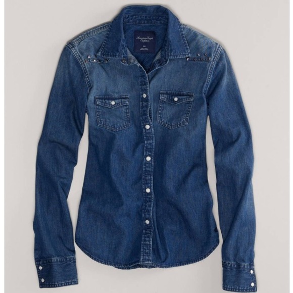 🚫BUNDLED🚫AMERICAN EAGLE denim shirt - Picture 2 of 4