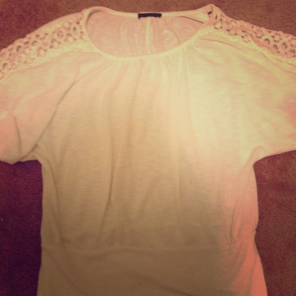 A tan blouse