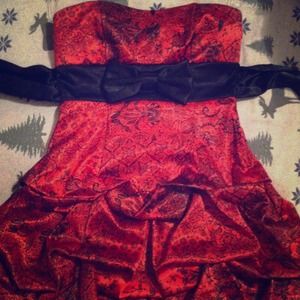 beautiful red dress.