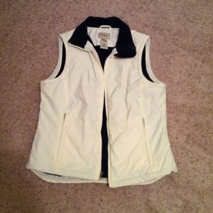LL Bean winter white zip up vest