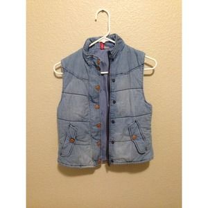 Denim Puffy Vest