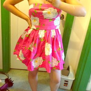 White floral bright Pink Abercrombie & Fitch Dress