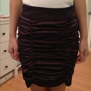 Purple satin ruched skirt. Looks brand new!