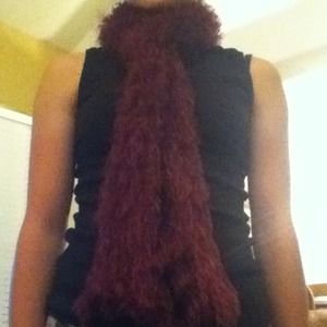 Purple fuzz scarf
