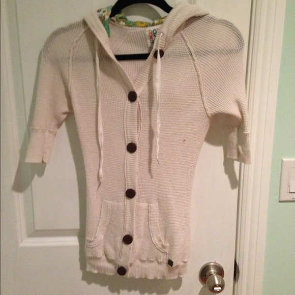 Roxy button up sweater with hood