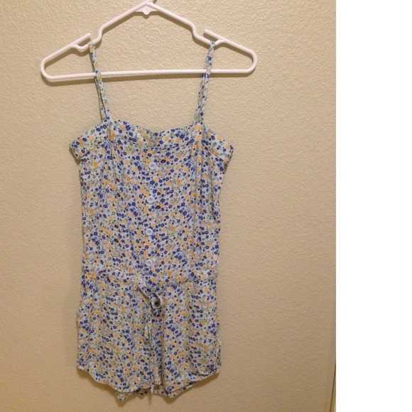Light blue floral romper