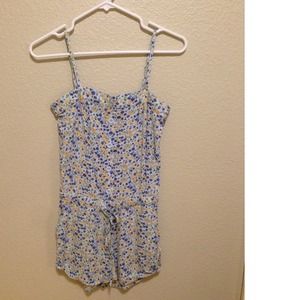 Light blue floral romper