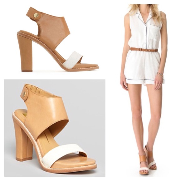 NEW Dolce Vita Tan Beige White Ankle Heel 10 - Picture 2 of 4