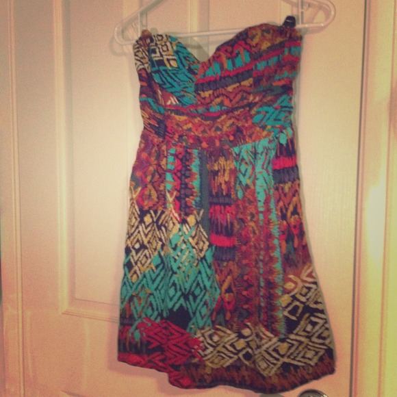 Tribal Print Strapless Dress/Tunic! NWOT