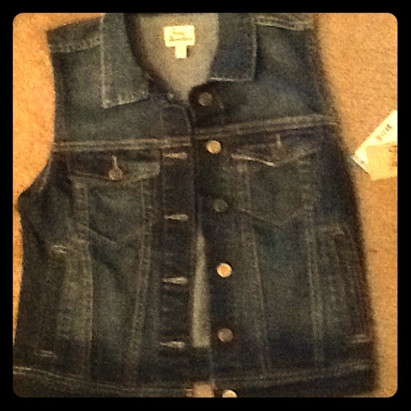Dark denim vest