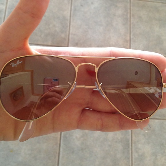 Brown\gold ray ban sunglasses - Picture 3 of 4