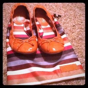 Coach orange ballet flats