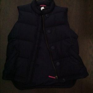 Navy J Crew puffy down vest!