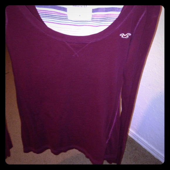 ***sold**Hollister maroon long sleeve