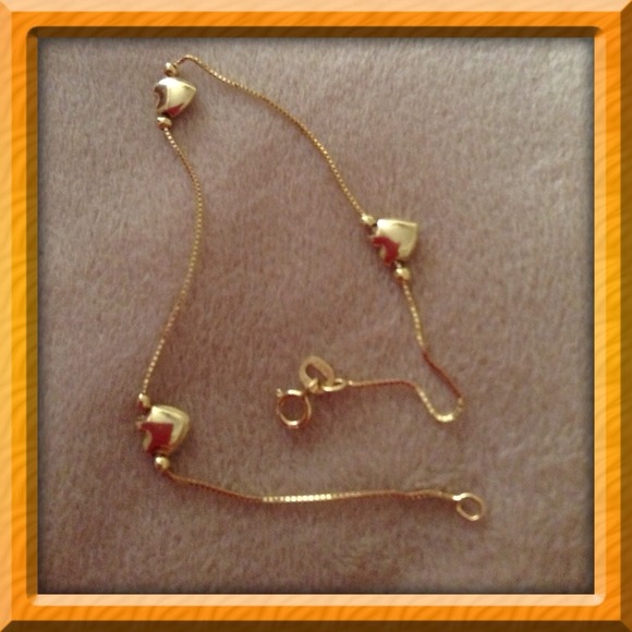 14 k Real Gold Heart,  Tiffany bracelet