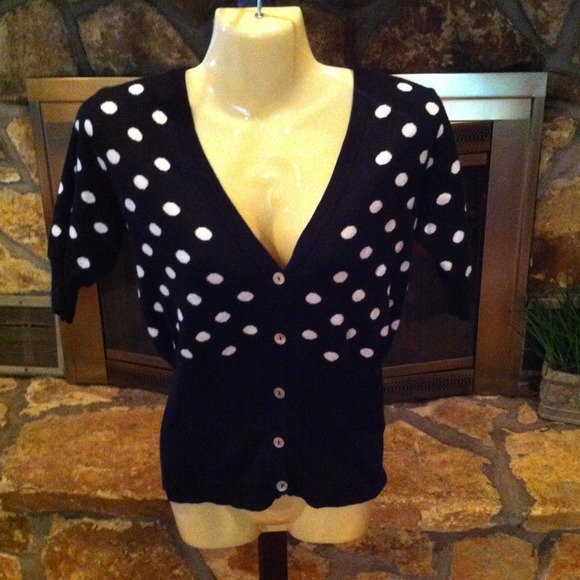 TRADED!!!!!!!Black and white polka dot sweater