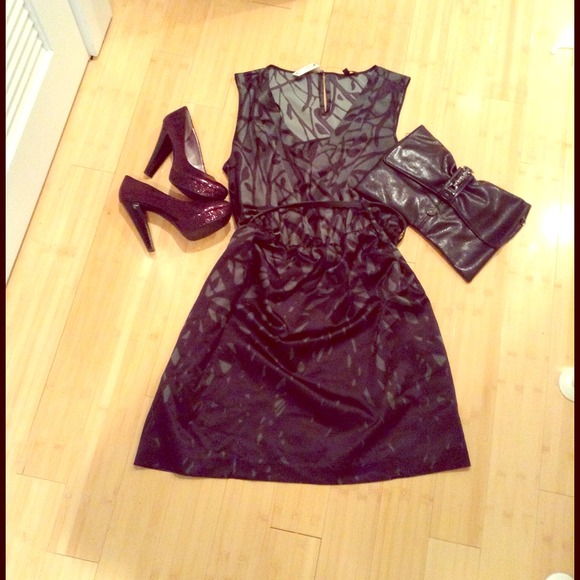 NWT The Limited Green & Black Dress