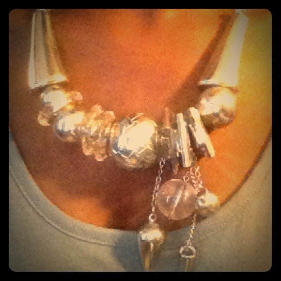Silver statement necklace