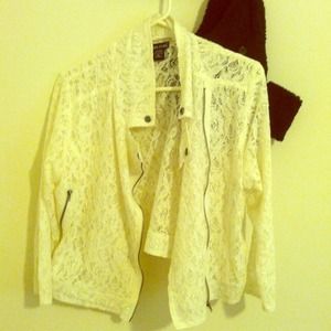 Floral laced crop jacket